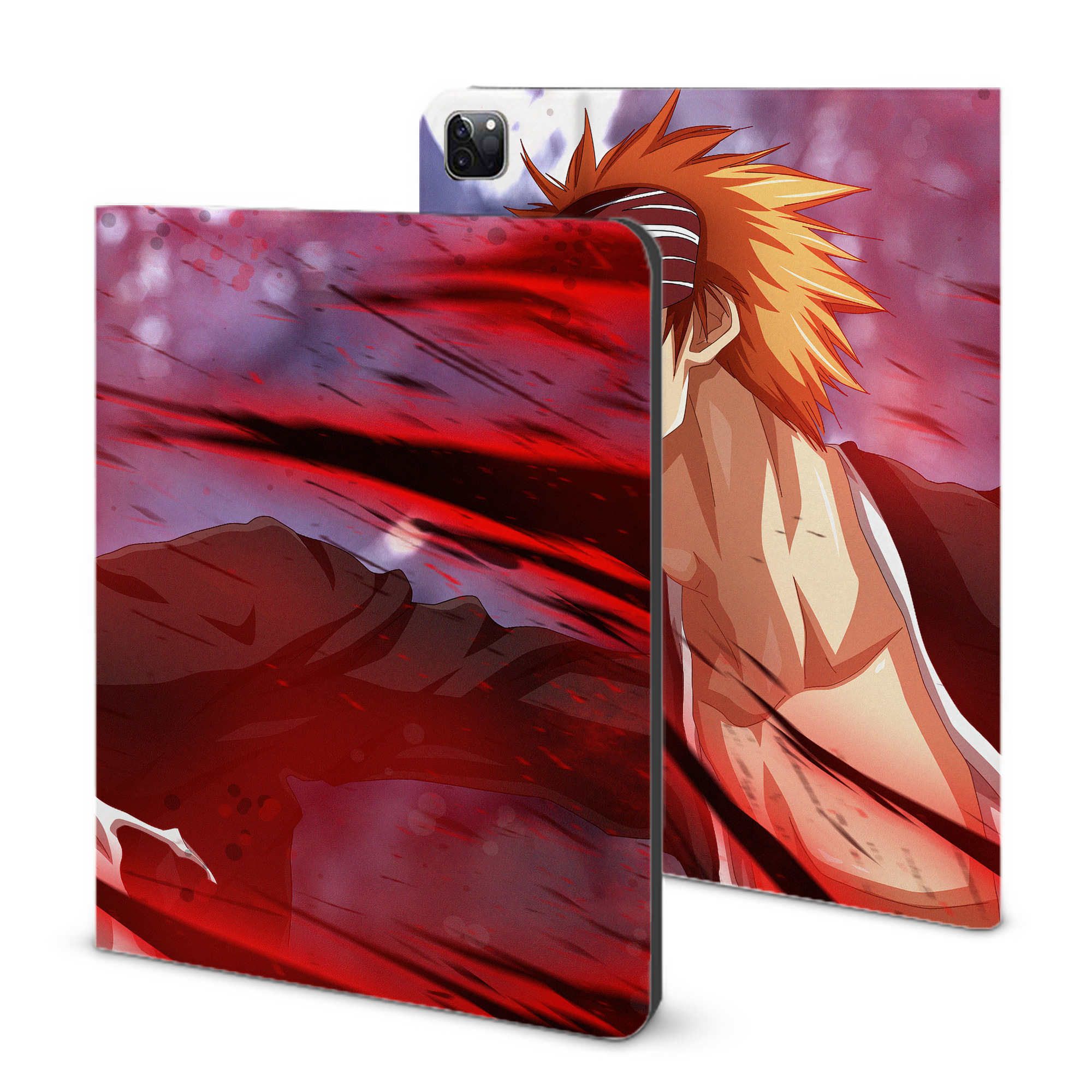 （画像用） ブリーチ BLEACH IPad ケース ブック型 PUレザー TPU 耐衝撃 軽量 薄型 ペン収納なし 全面保護 IPad 各モデル対応